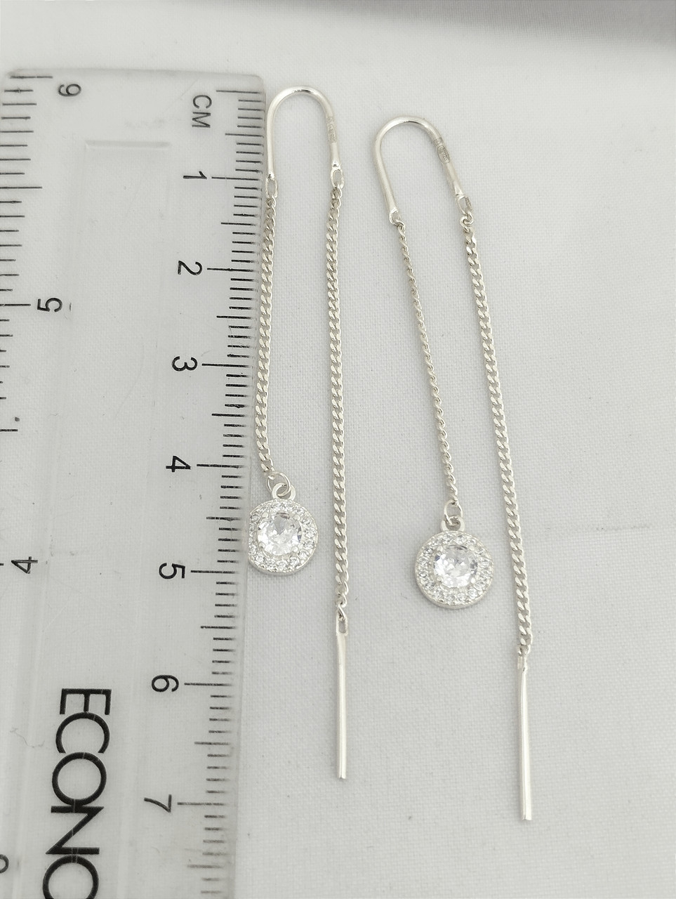 Срібні сережки протяжки Ukr-gold - Зображення 2