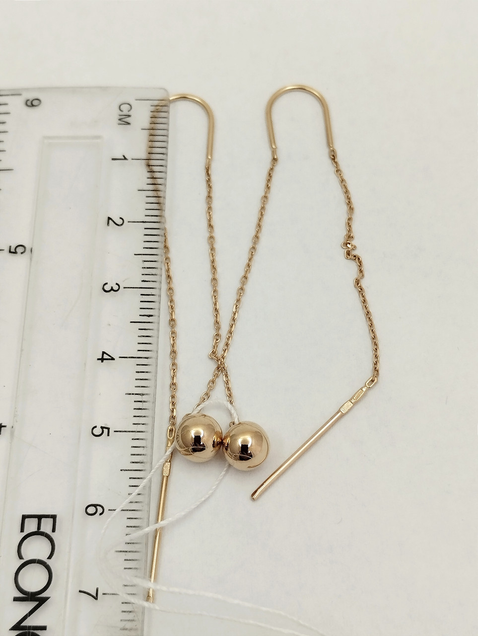 Золоті сережки протяжки Ukr-gold - Зображення 2