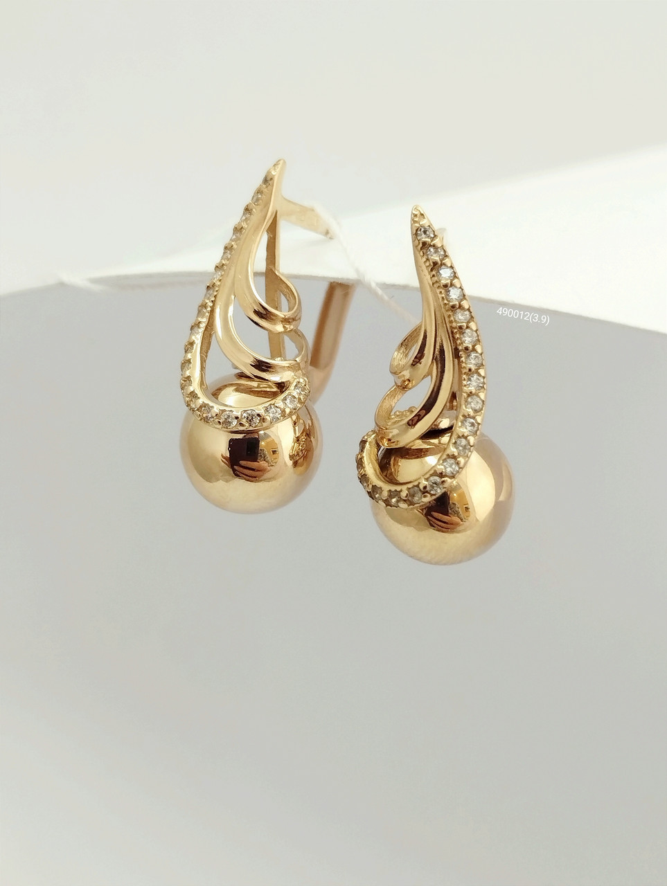 Золоті сережки з цирконієм Ukr-gold