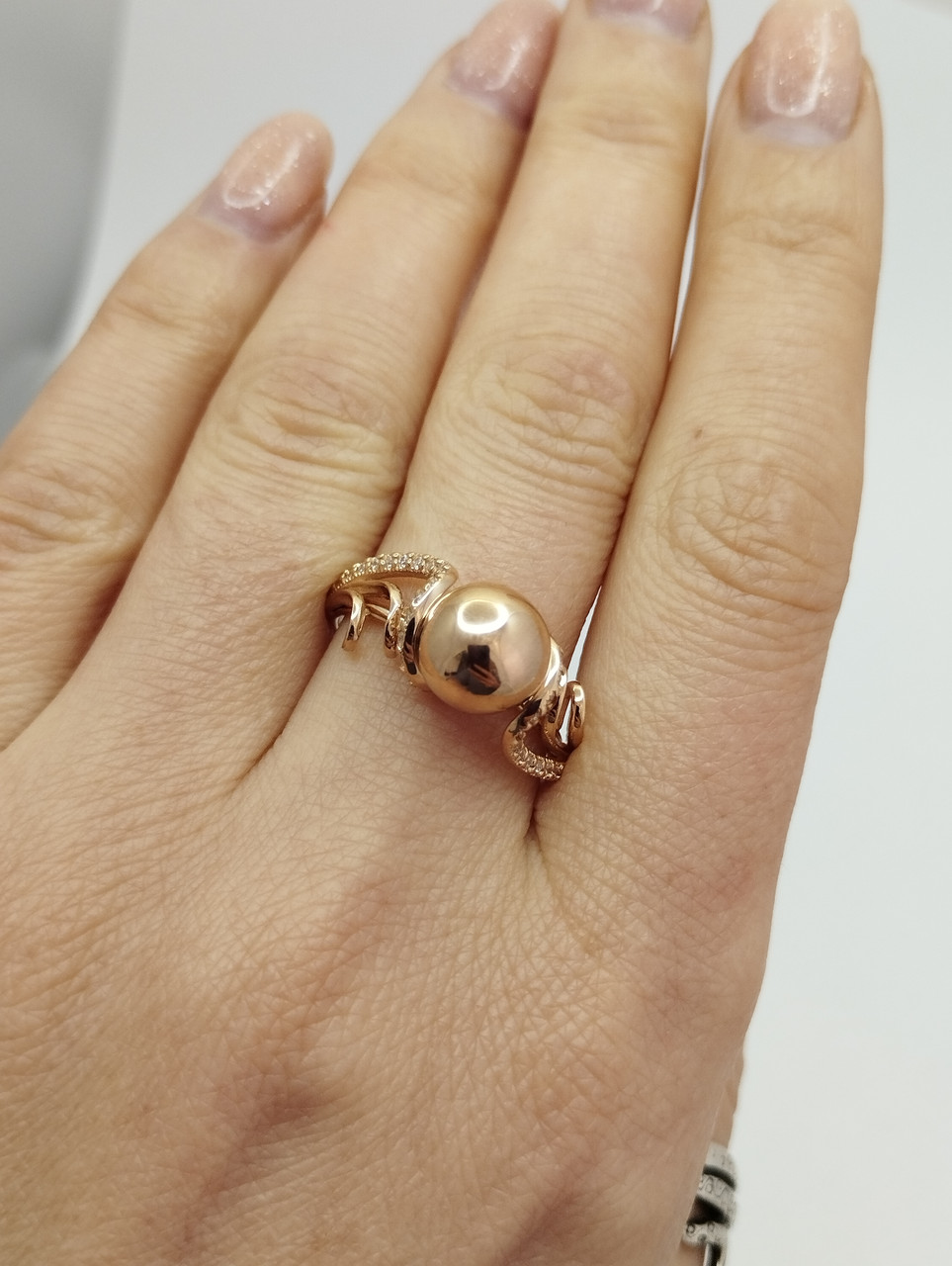 Золоте кільце куля з цирконієм Ukr-gold - Зображення 4