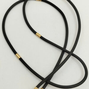 Каучуковий шнурок на шию із золотими вставками Ukr-gold