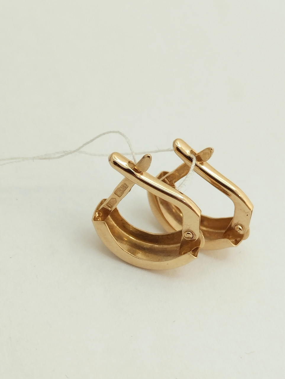 Золоті сережки без вставок Ukr-gold - Зображення 4