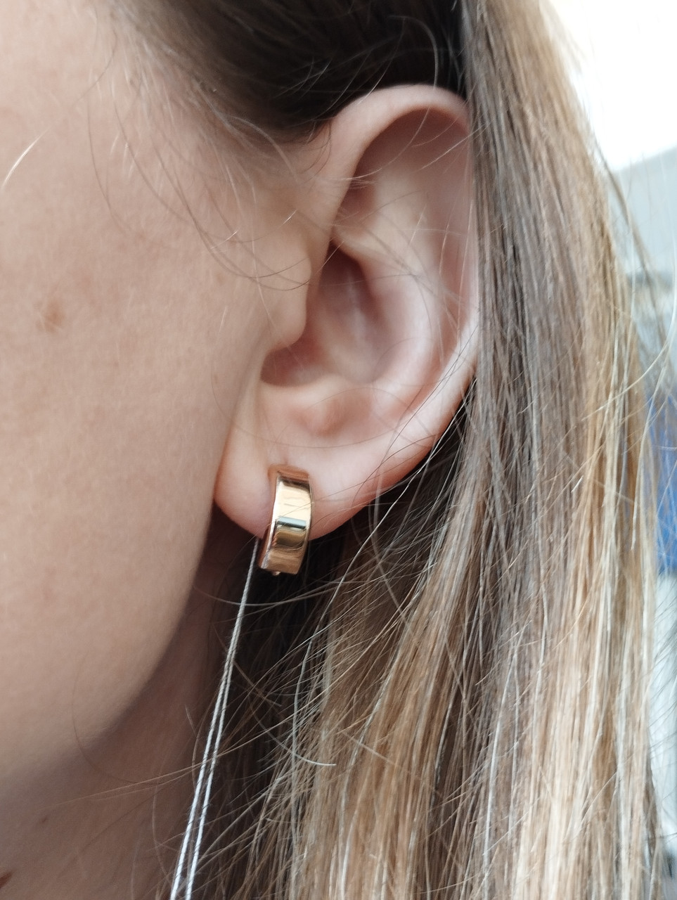 Золоті сережки без вставок Ukr-gold - Зображення 3