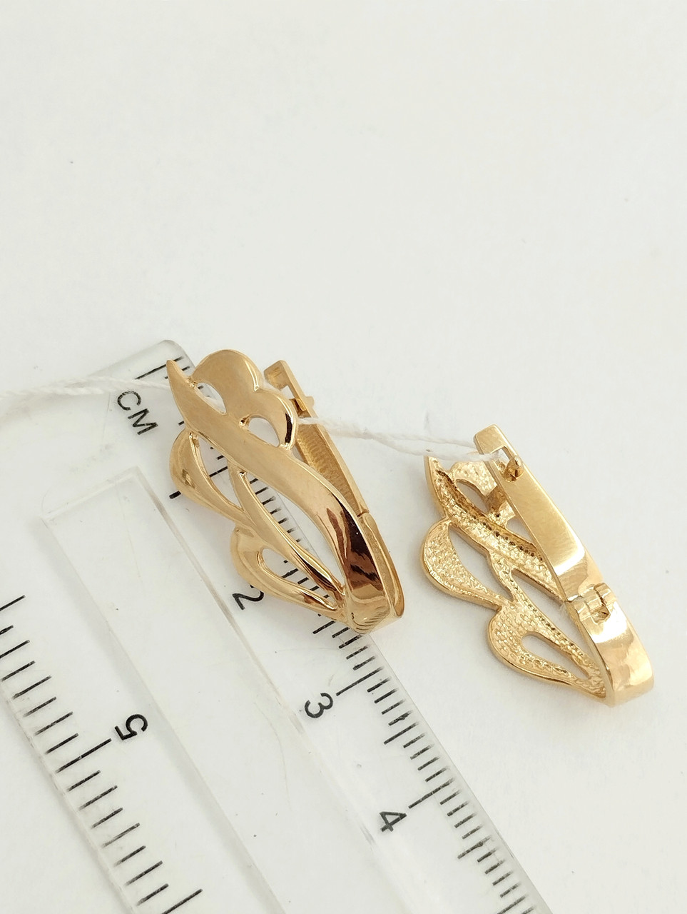 Золоті сережки без вставок Ukr-gold - Зображення 2