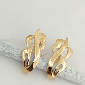 Золоті сережки без вставок Ukr-gold