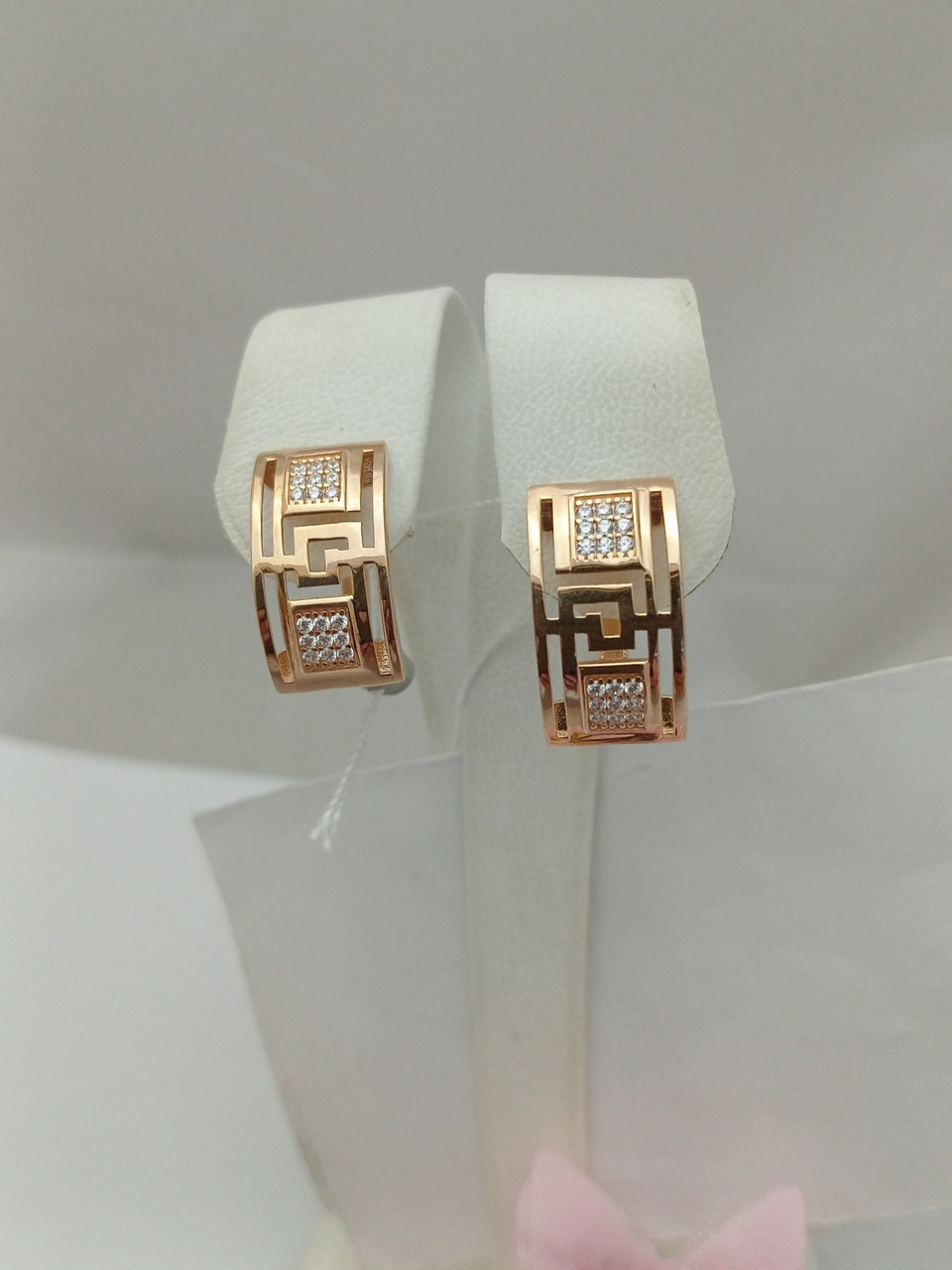 Золоті сережки з цирконієм Ukr-gold