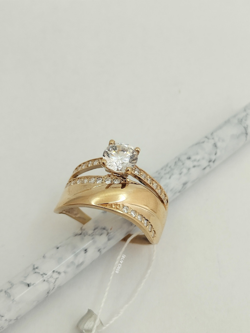 Золоте кільце з цирконієм Ukr-gold - Зображення 2