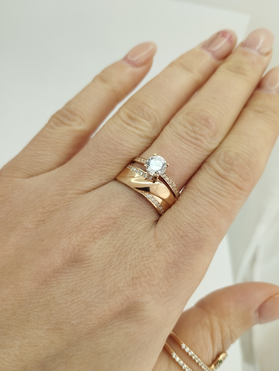 Золоте кільце з цирконієм Ukr-gold - Зображення 3