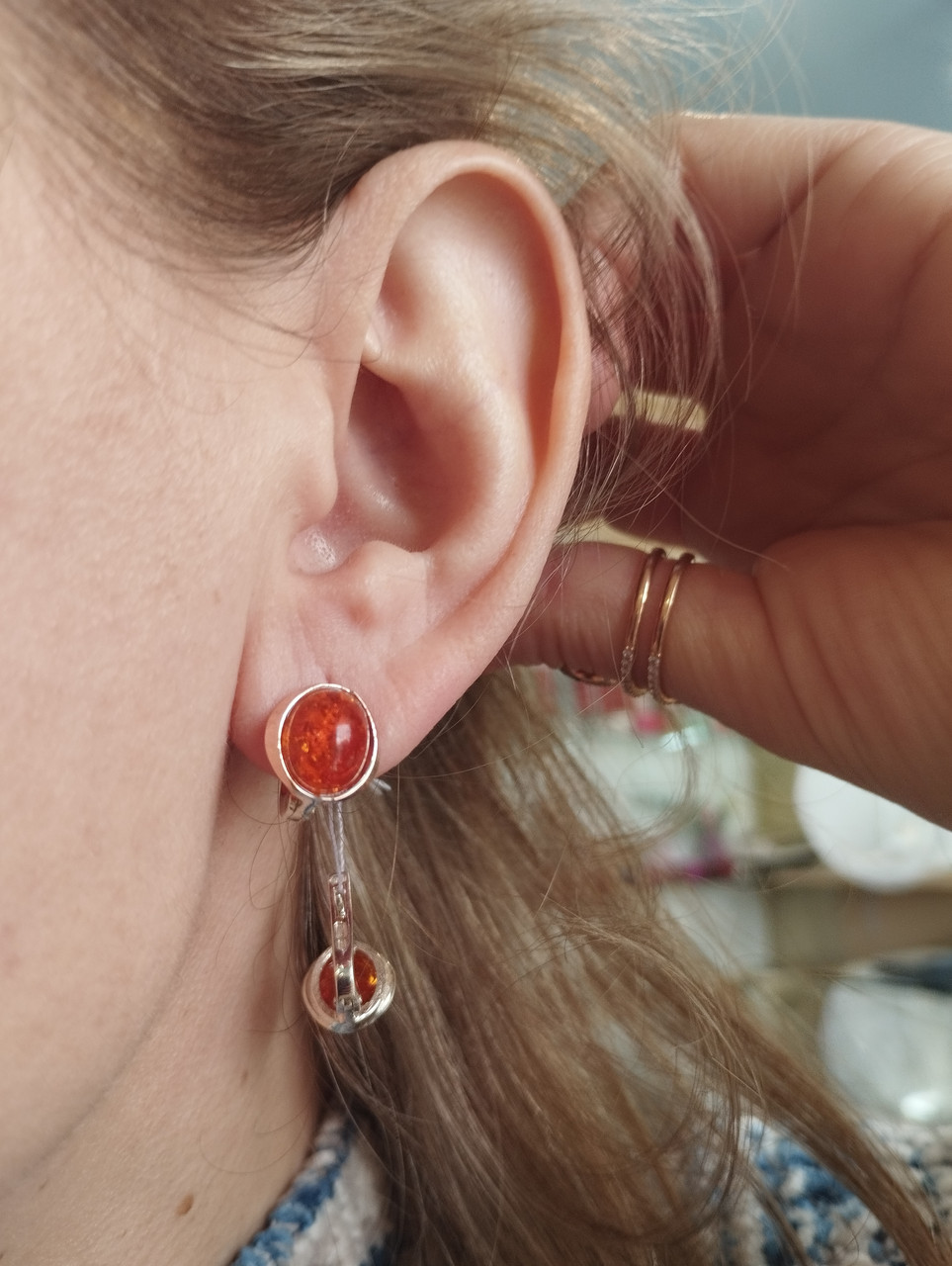 Срібні сережки із золотими пластинами Ukr-gold.com - Зображення 2