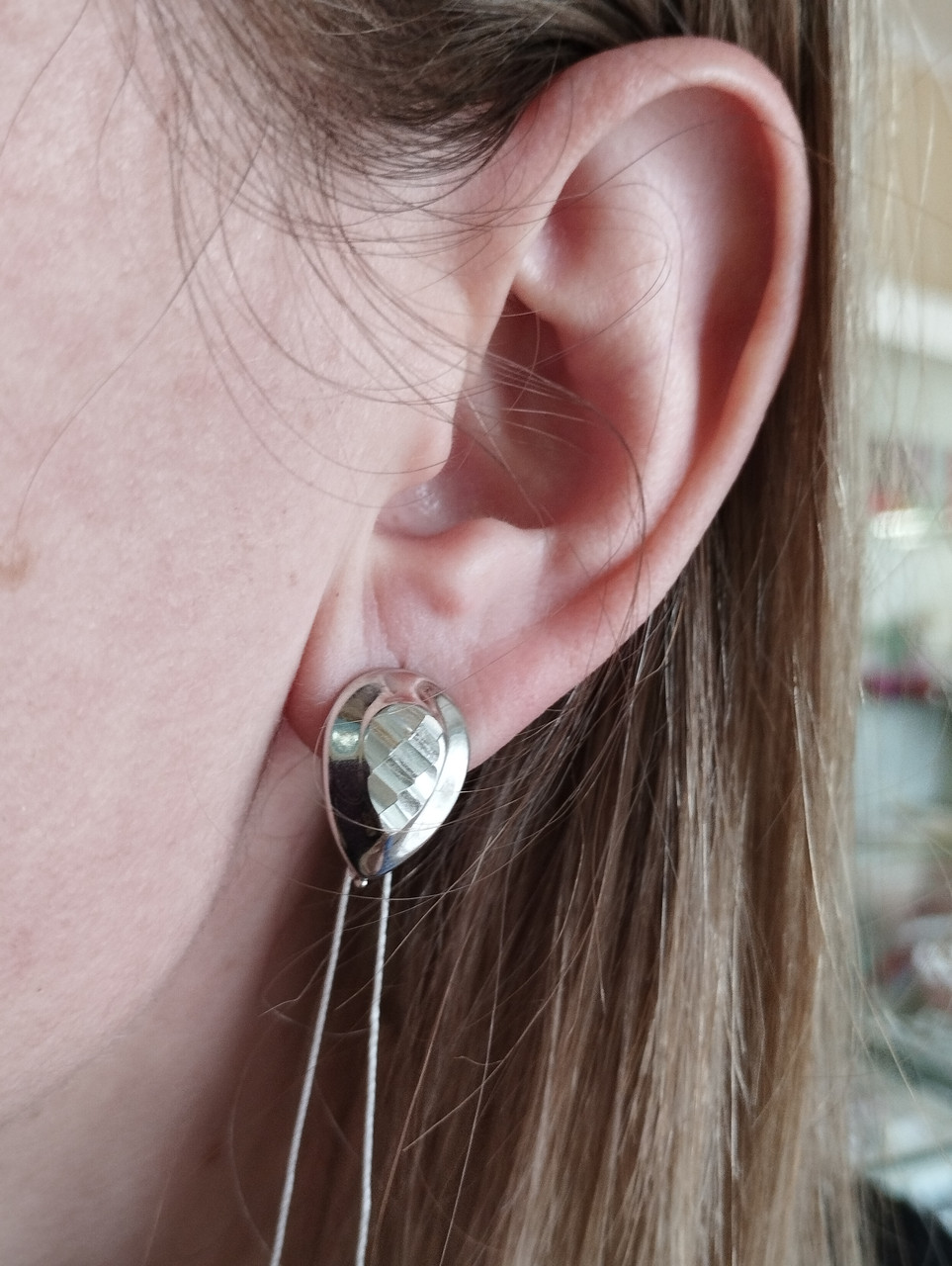 Срібні сережки без вставок Ukr-gold.com - Зображення 3