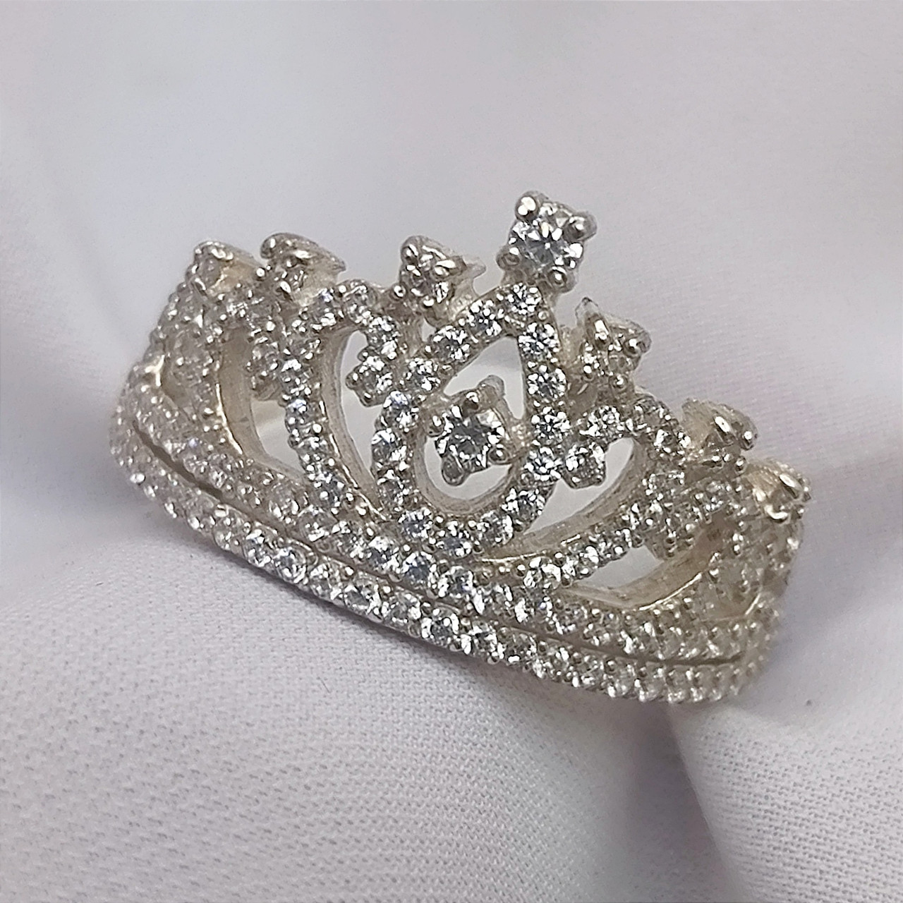 Срібна каблучка корона, каблучка у вигляді корони
