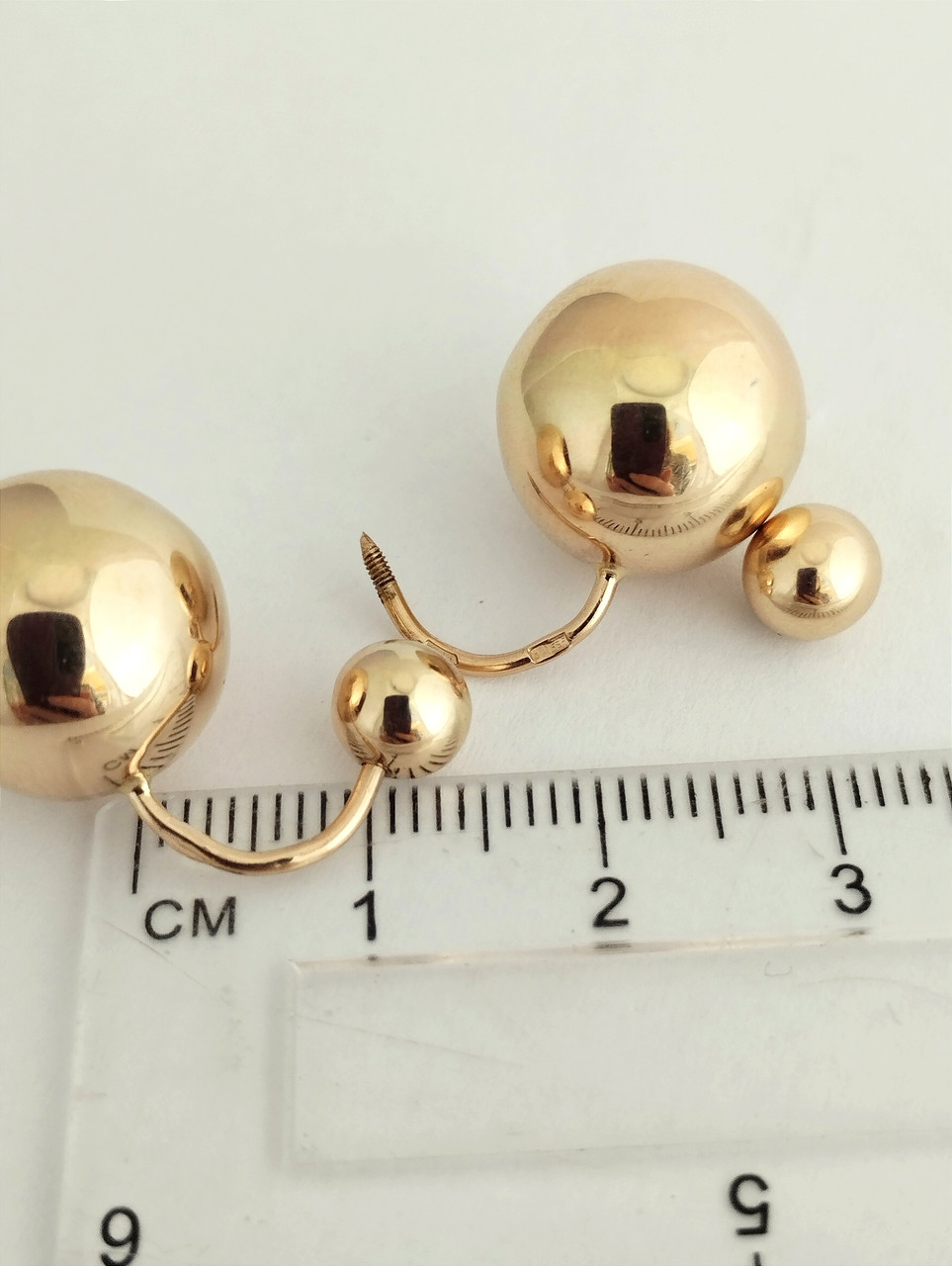 Золоті сережки 585 проби шарики Ukr-Gold.com - Зображення 2