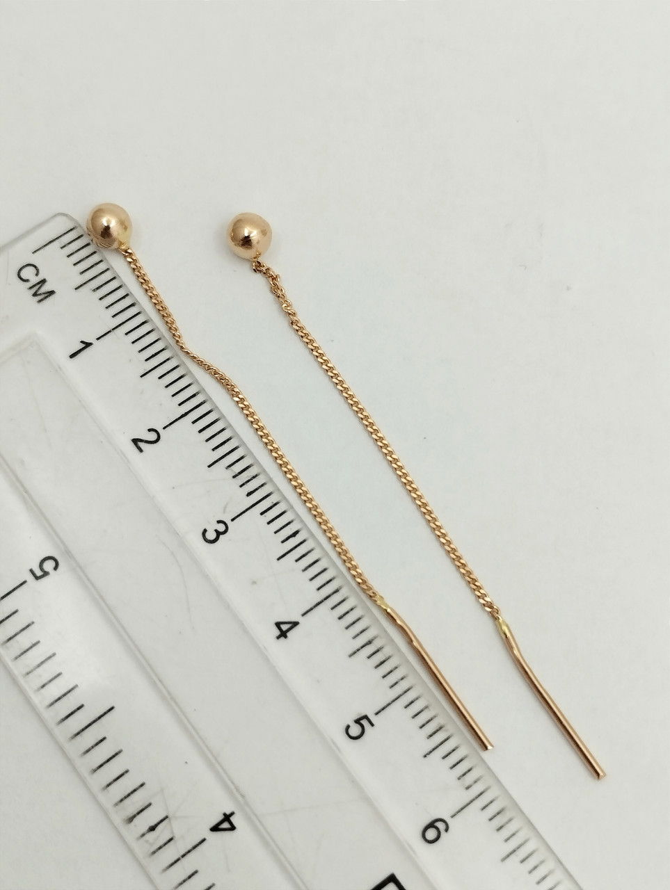 Золоті сережки, золоті сережки протяжки золоті сережки на ланцюжку - Зображення 2