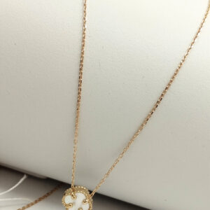 Золоте кольє конюшина з перламутром Ukr-gold