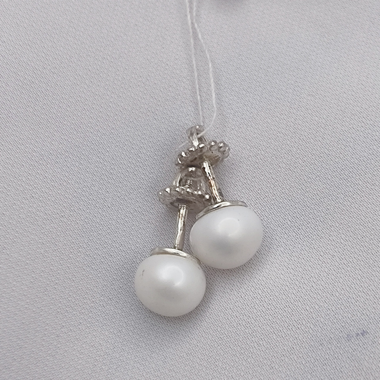 Срібні сережки з культив.перлин Ukr-Gold.com - Зображення 3