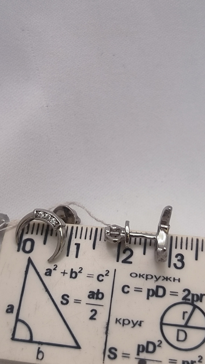 Срібні сережки пусети 925 проби Ukr-Gold.com - Зображення 2