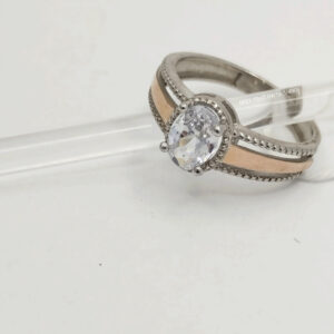 Срібне кільце із золотими пластинами Ukr-gold