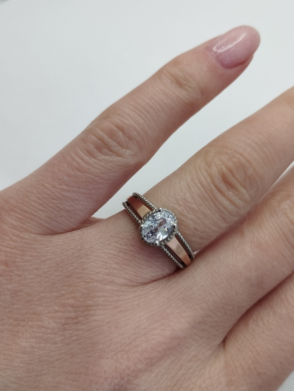 Срібне кільце із золотими пластинами Ukr-gold - Зображення 2