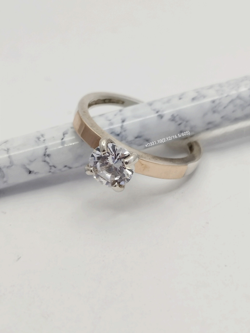 Срібне каблучка із золотими пластинами Ukr-gold