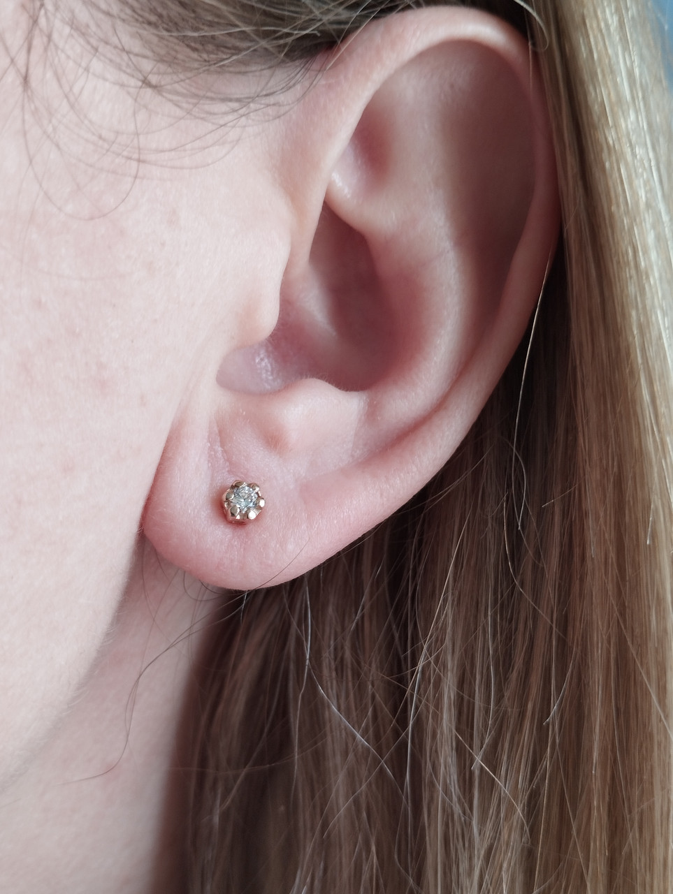 Золоті сережки гвоздики Ukr-gold - Зображення 3