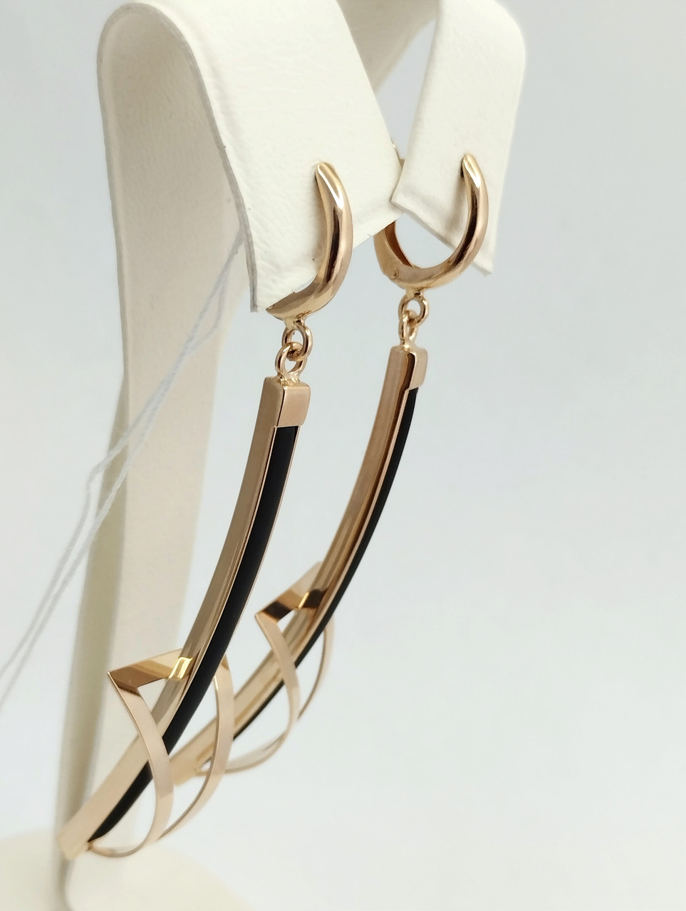 Золоті сережки з каучуком Ukr-gold - Зображення 2