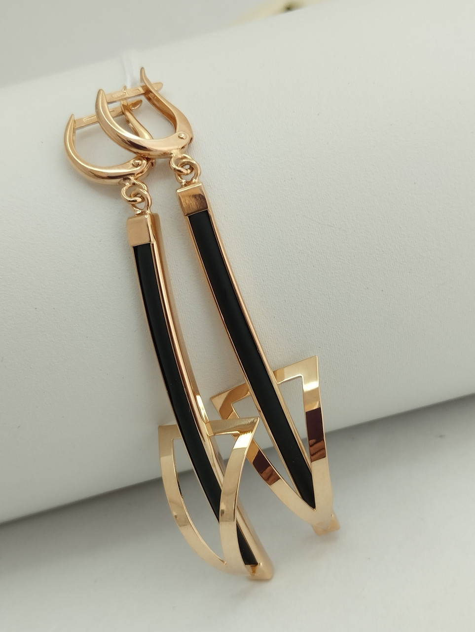 Золоті сережки з каучуком Ukr-gold - Зображення 4