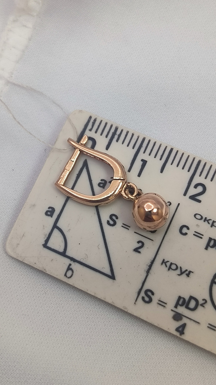 Золоті сережки 585 проби Ukr-Gold - Зображення 2