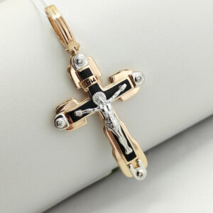 Золотий хрест з емаллю Ukr-gold