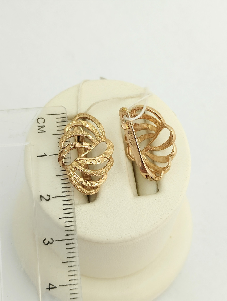 Золоті сережки без вставок Ukr-gold - Зображення 2