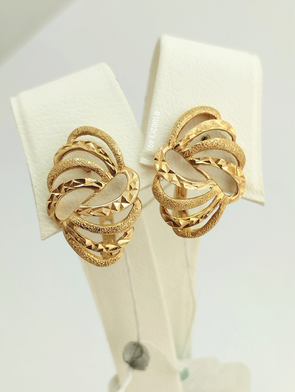 Золоті сережки без вставок Ukr-gold