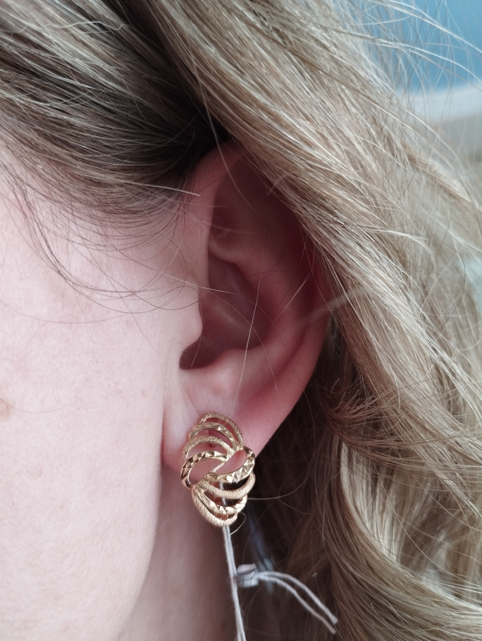 Золоті сережки без вставок Ukr-gold - Зображення 3