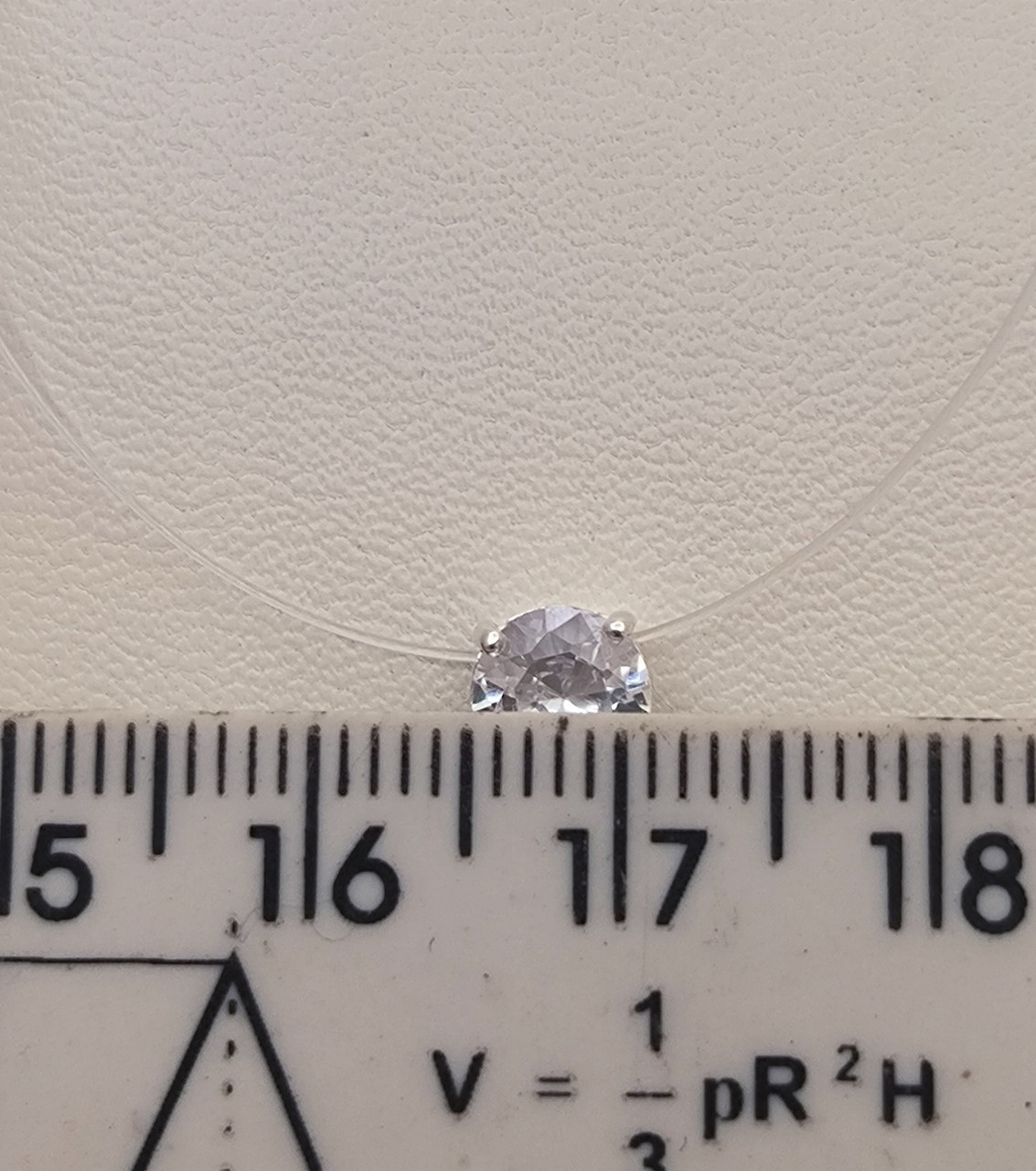 Срібне кольє невидимка з каменем - Зображення 3