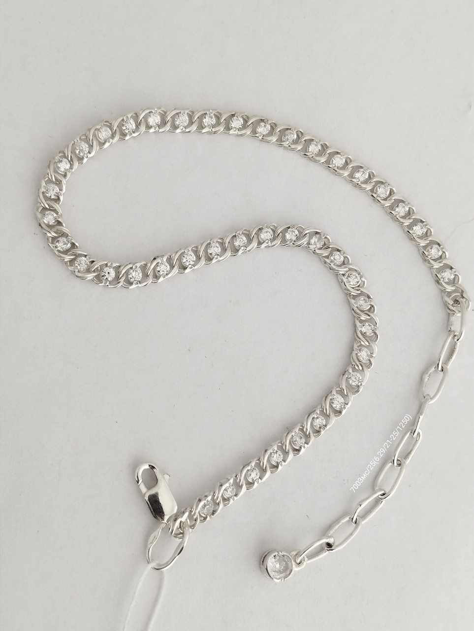 Срібний браслет з цирконієм на ногу Ukr-gold