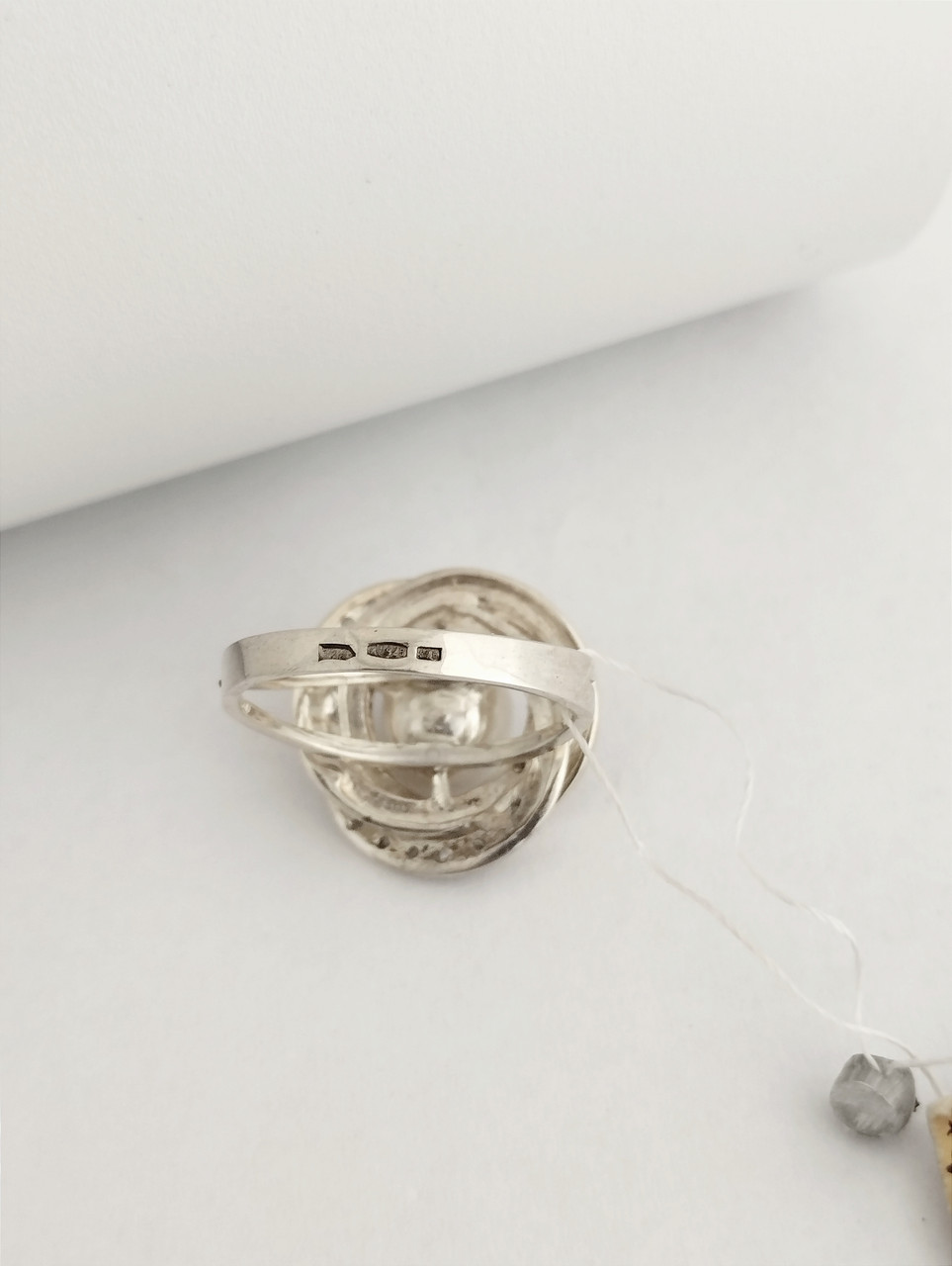 Кільце срібне зі вставками золота з перлами. - Зображення 4