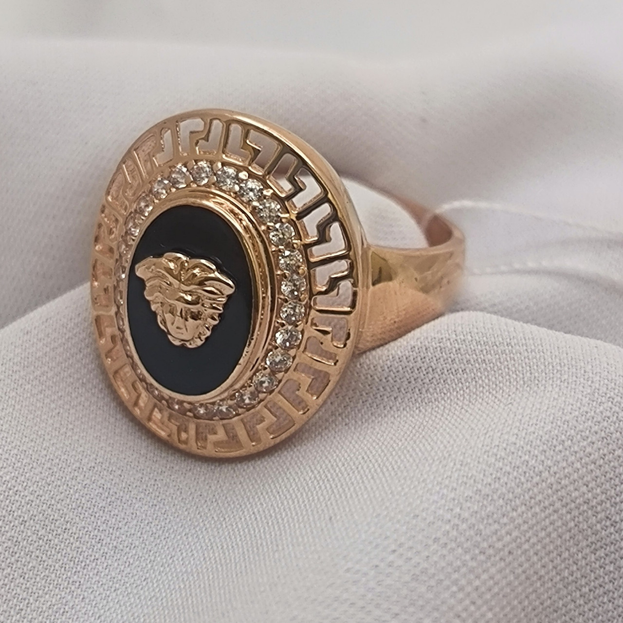 Золоте кільце з цирконієм та емаллю Ukr-Gold - Зображення 6