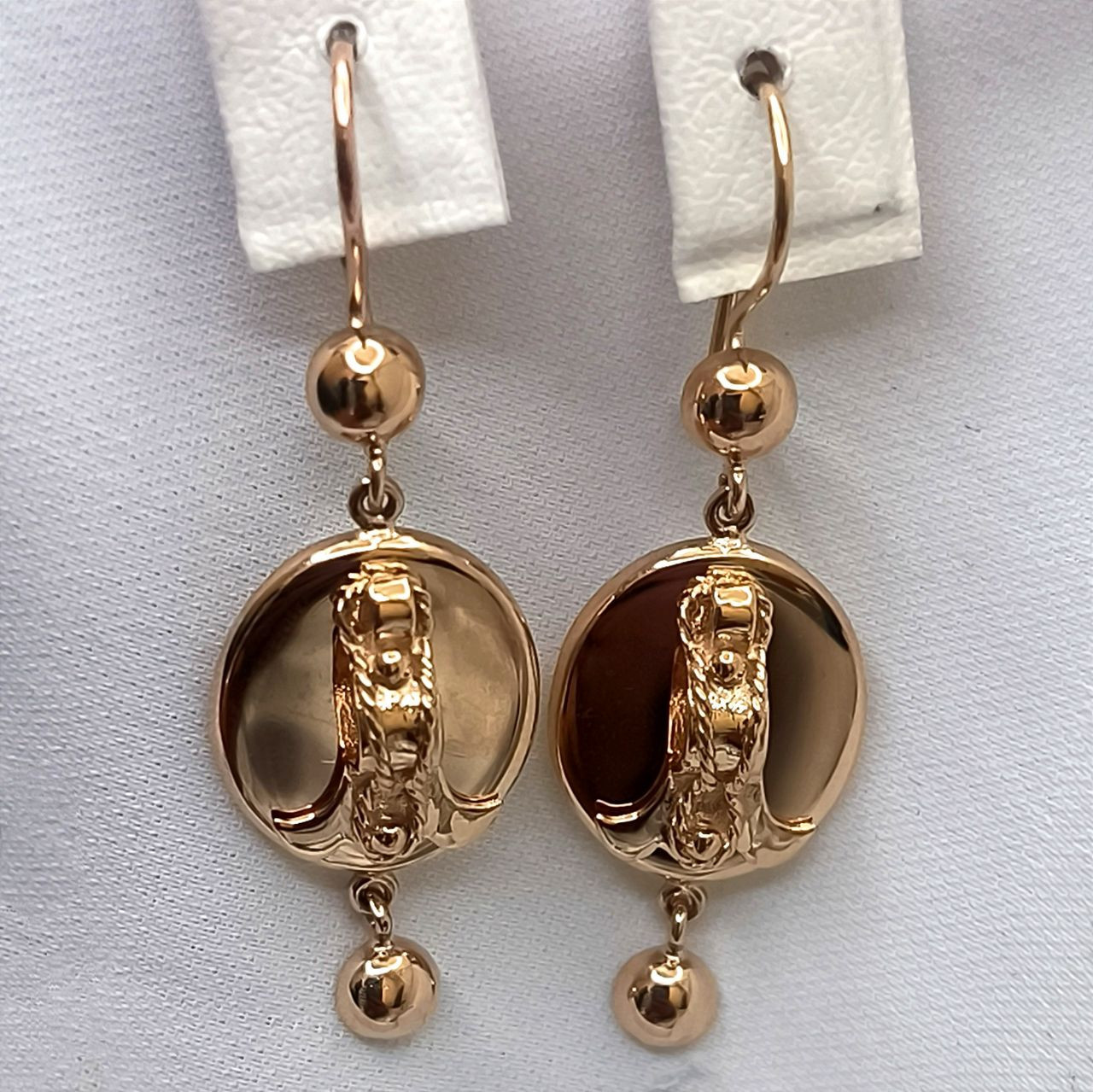 Золоті сережки 585 проби самовари від компаніі ukr-gold