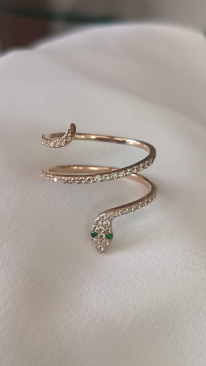 Золоте кільце 585 проби у формі змії - Зображення 3