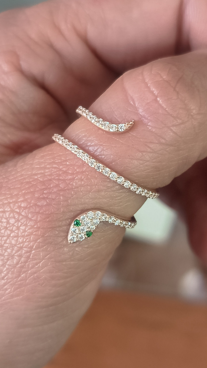 Золоте кільце 585 проби у формі змії - Зображення 4