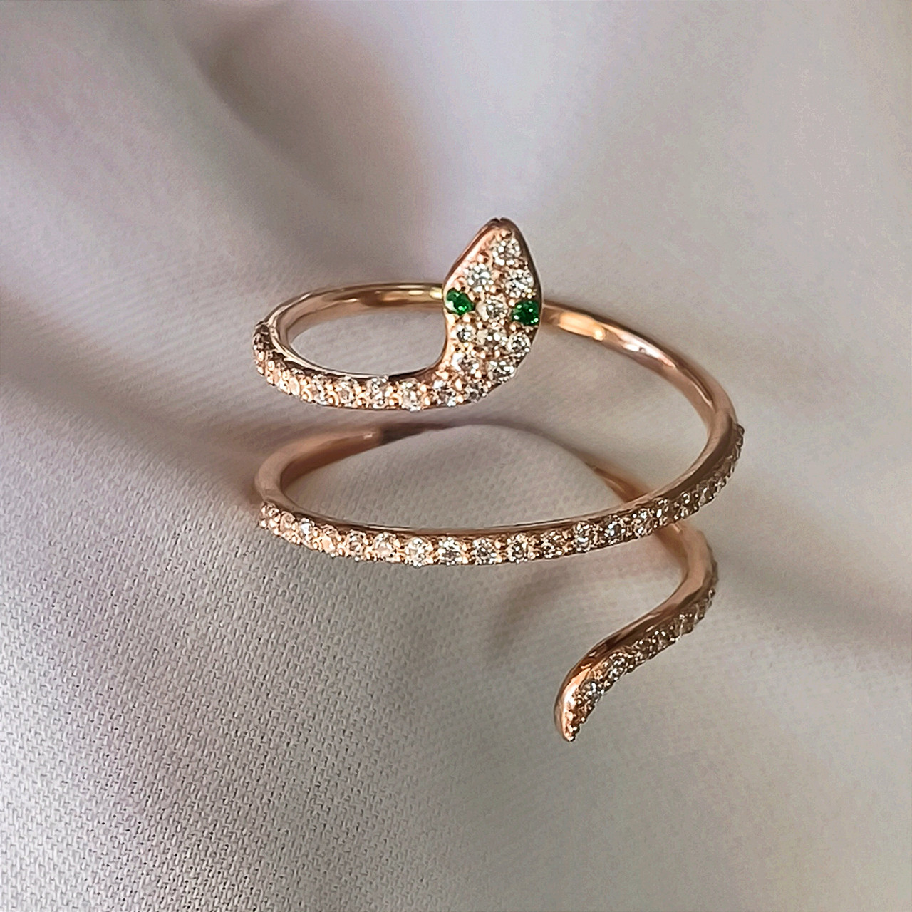 Золоте кільце 585 проби у формі змії - Зображення 5