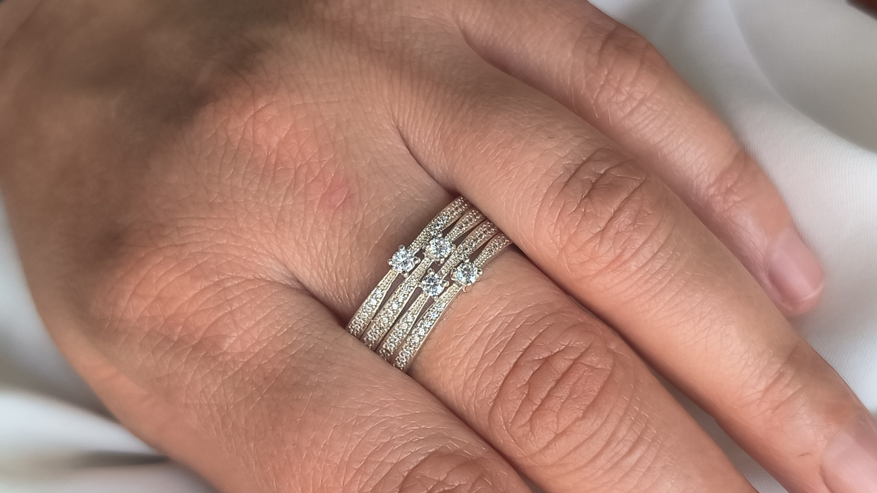 Срібне кільце з цирконієм 925 проби - Зображення 2