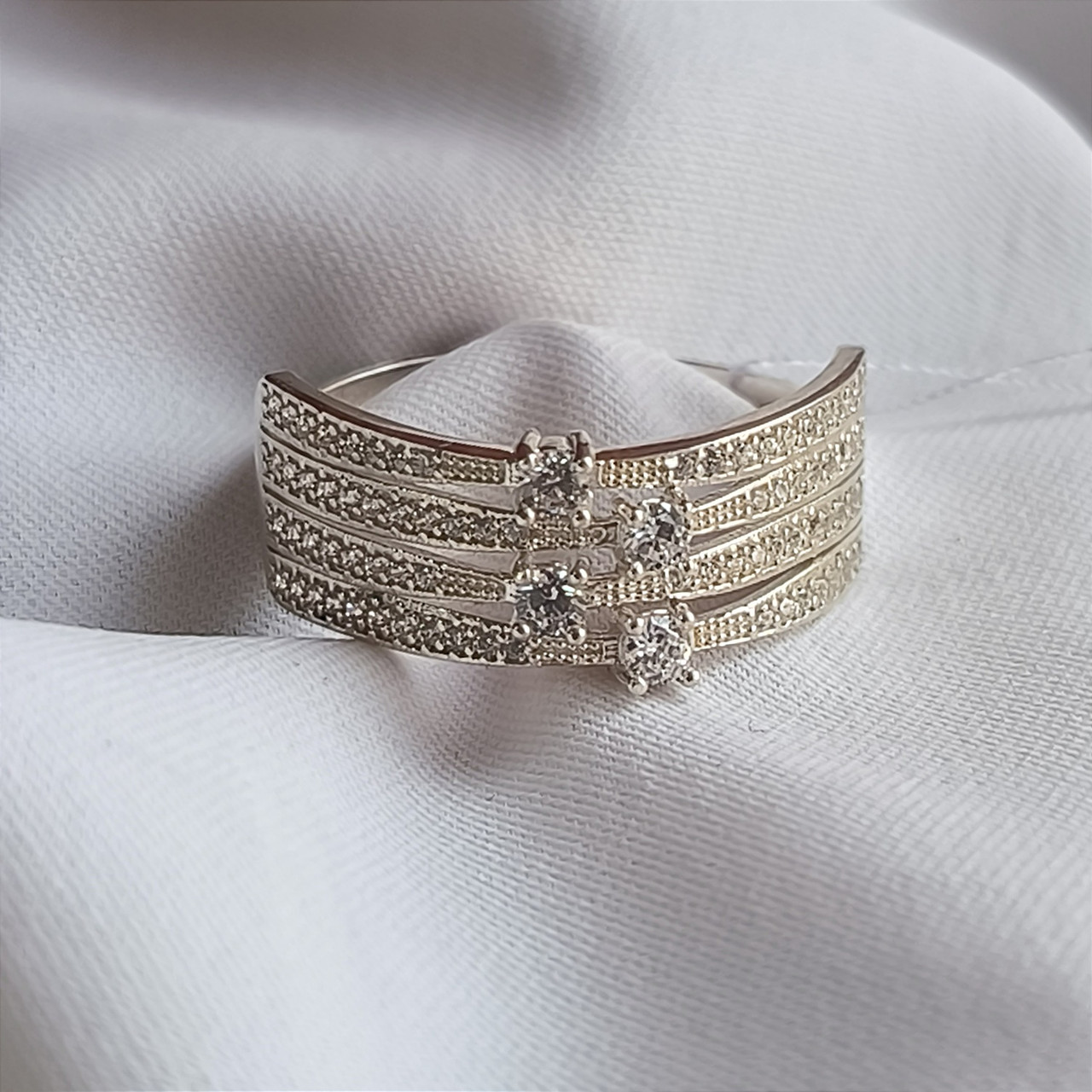 Срібне кільце з цирконієм 925 проби - Зображення 4