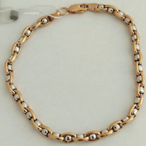 Золотий браслет якір із кулями Ukr-gold