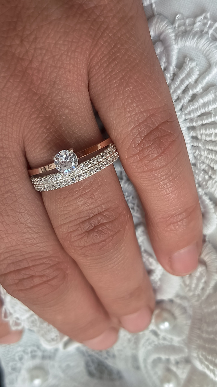 Срібне кільце 925 проби з напаяною пластиною золота - Зображення 5