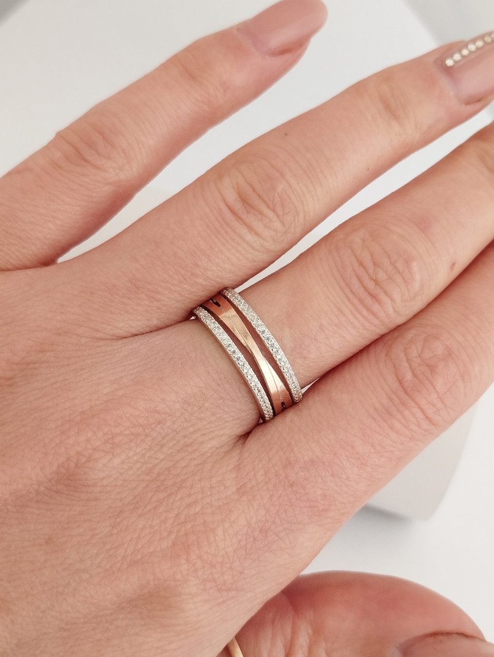 Срібна каблучка з золотими пластинами Ukr-gold - Зображення 2