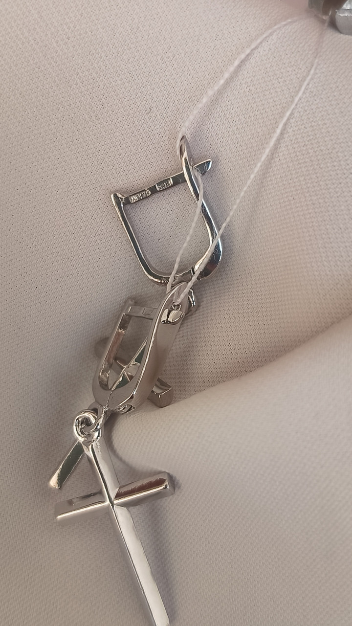 Срібні сережки хрестики 925 проби - Зображення 6