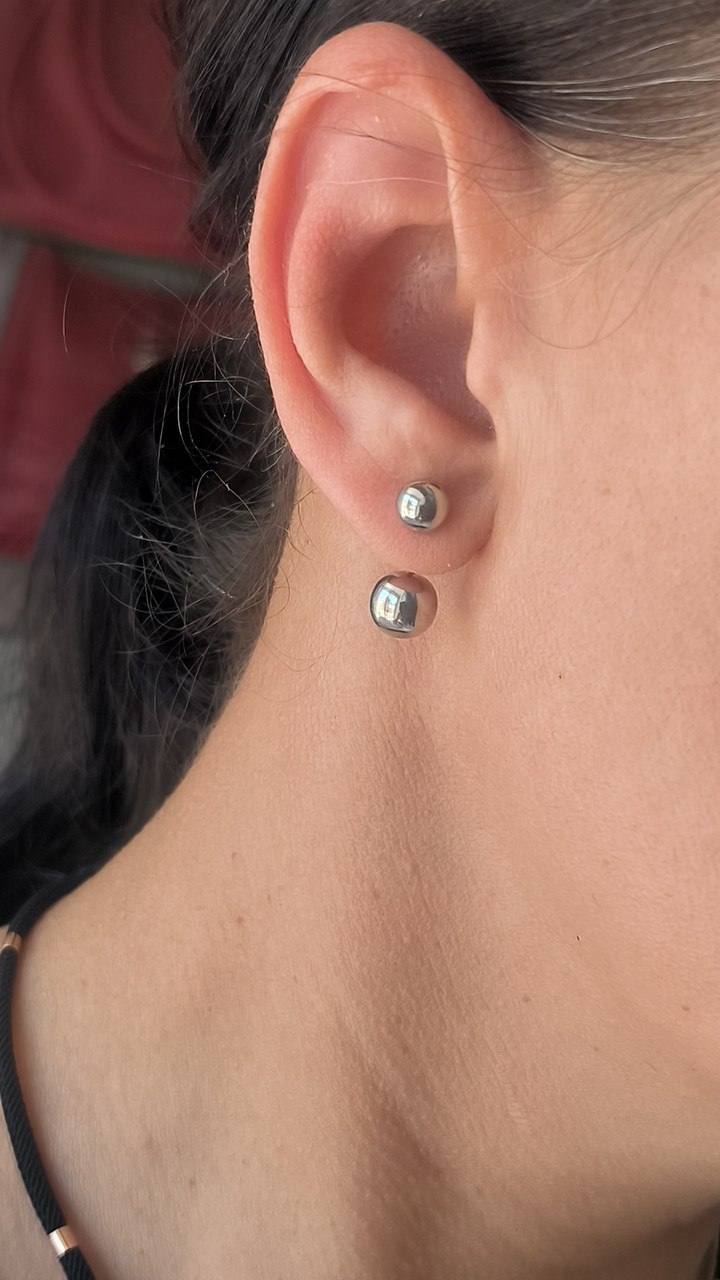 Срібні сережки 925 проби срібні сережки кулі срібні сережки матрьошки - Зображення 6