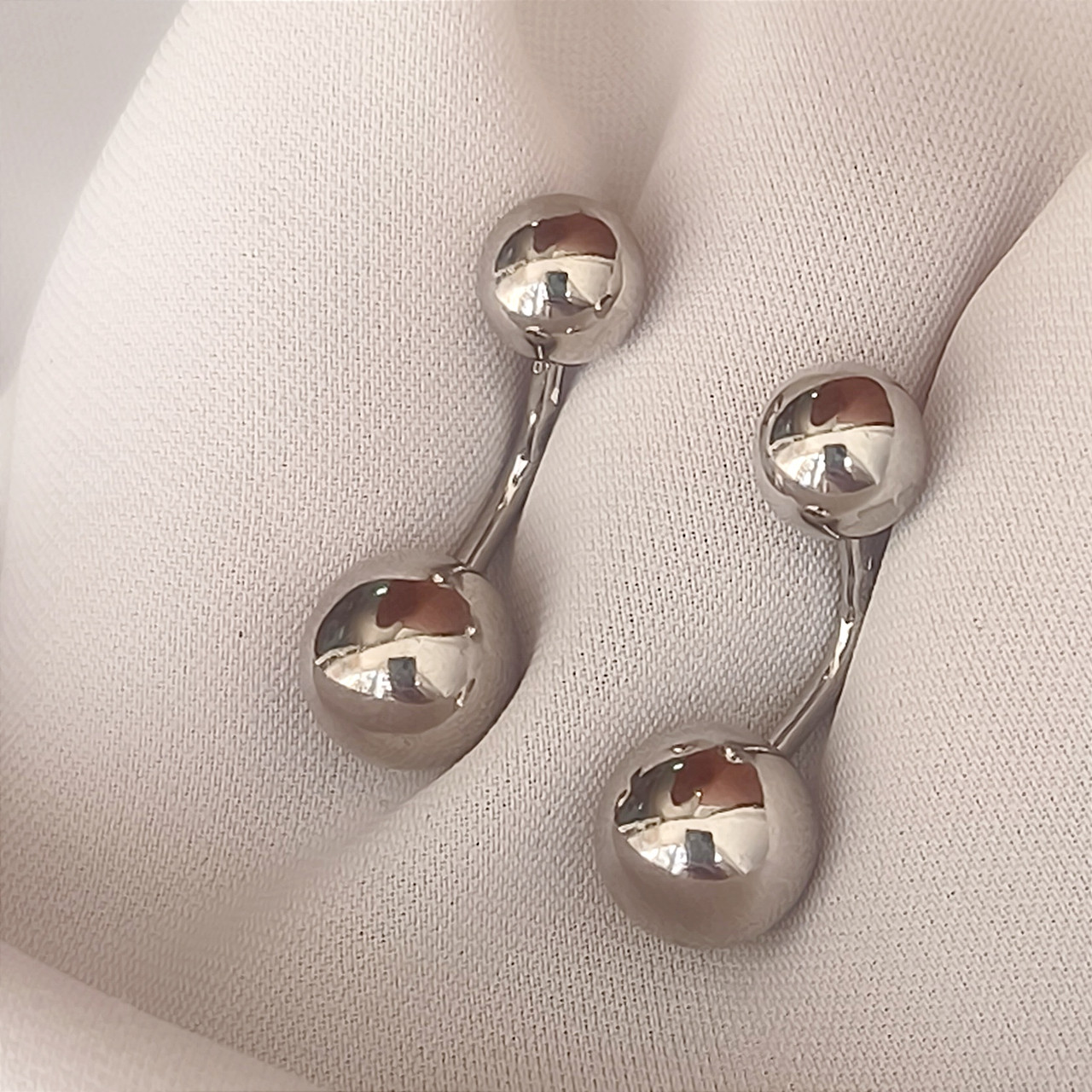 Срібні сережки 925 проби срібні сережки кулі срібні сережки матрьошки - Зображення 4