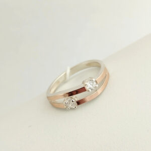 Срібне кільце із золотими пластинами Ukr-gold