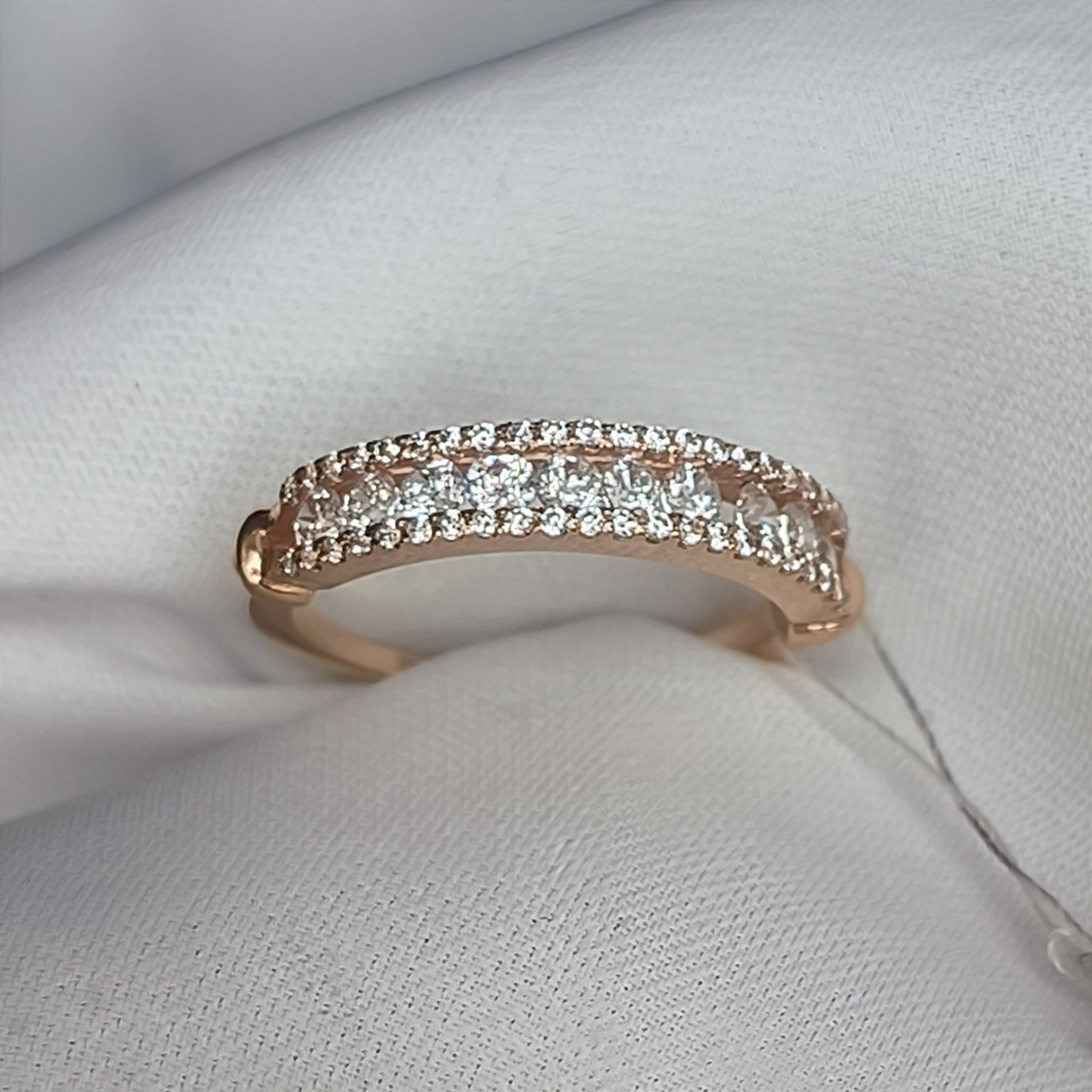 Золоте кільце доріжки камінцями - Зображення 6