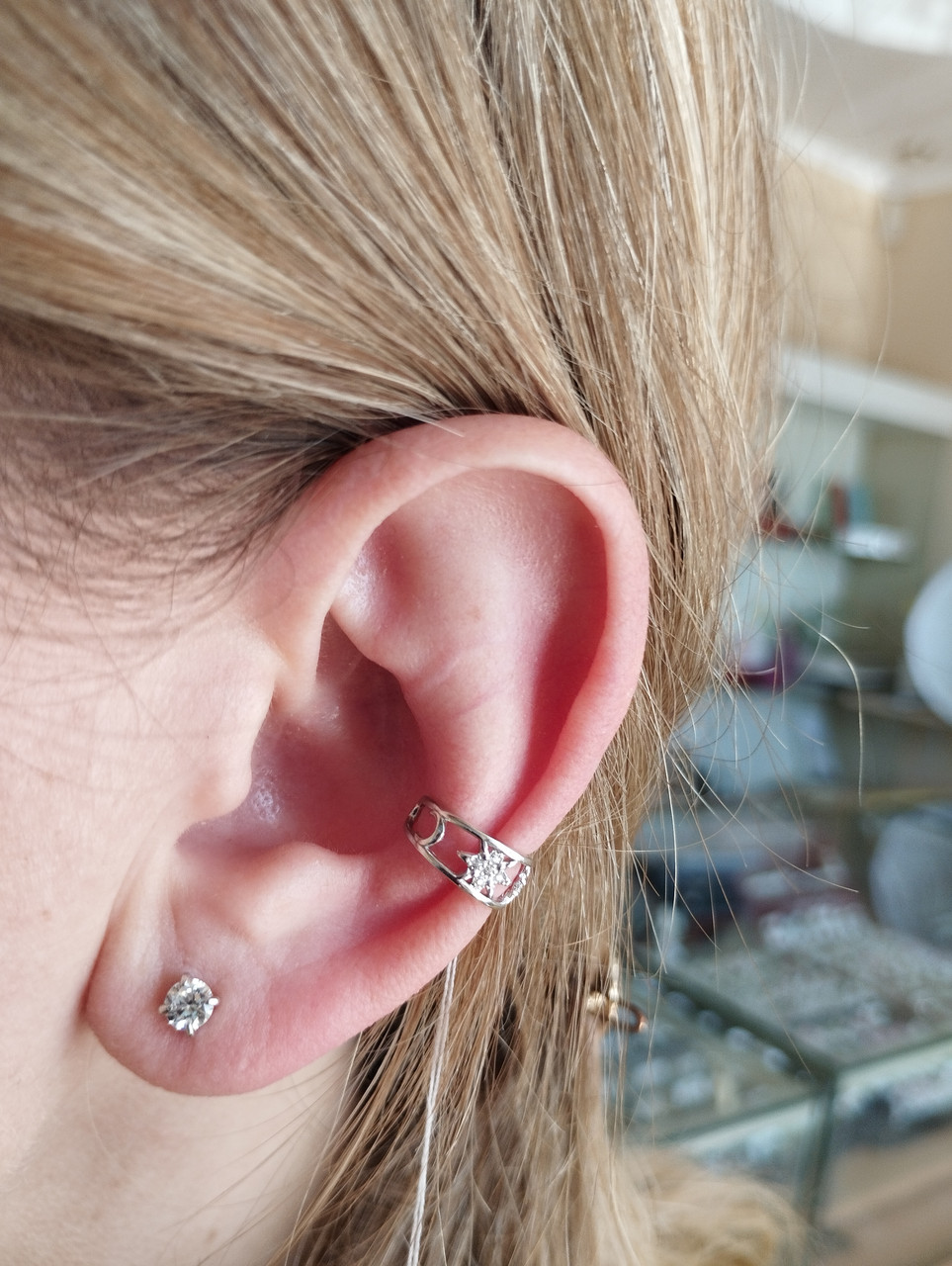 Срібна сережка кафа Ukr-gold - Зображення 4